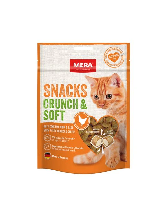 Kattgodis mera crunch & soft med Kyckling och ost, 200g