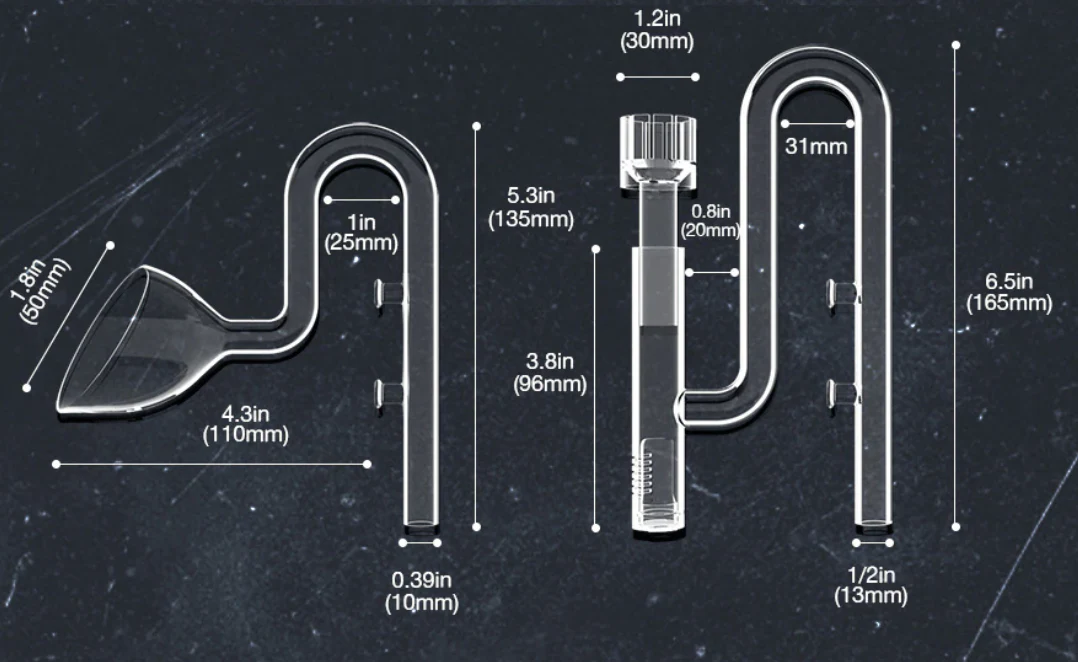 FZONE Aquatic Mini Glass Lily Pipe outlet with inlet skimmer 12/16 or 09/10 hoses - Bild 8
