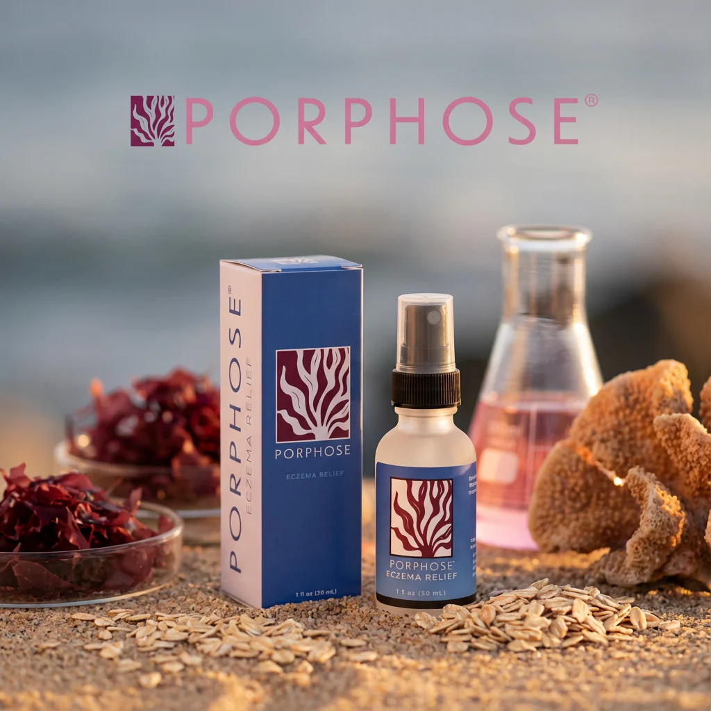 Porphose Eczema Relief: Steroid-Free Red Algae and Colloidal Oatmeal Spray for Eczema Treatment - Bild 2
