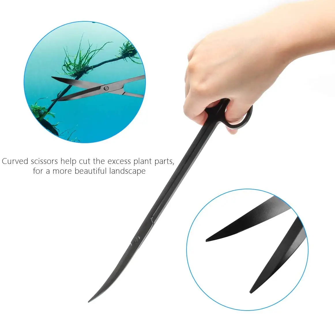 4 in 1 Black Stainless Steel Aquascape Tool Kit - Bild 4