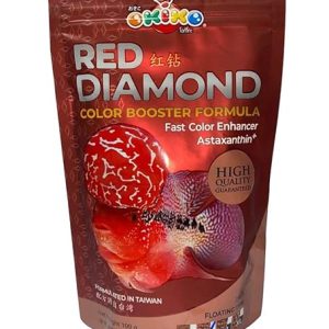 OKIKO Red Diamond Flower Horn Fish Food Color Booster Formula 100g