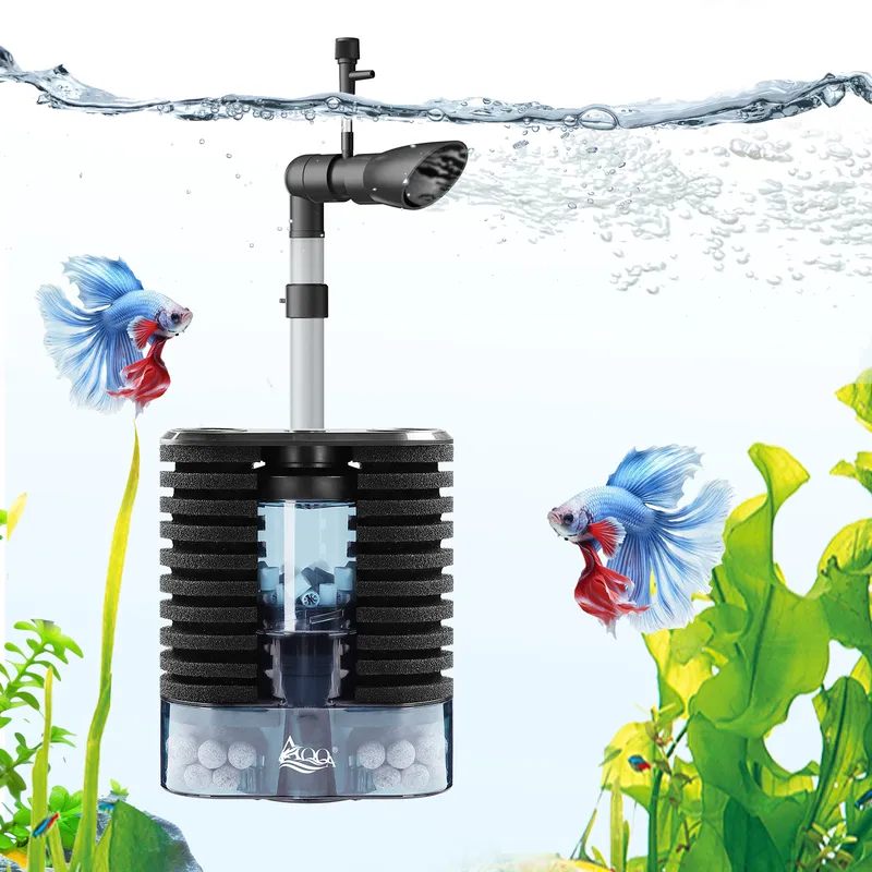 AQQA USB Sponge Aquarium Filter For Up To 26 Gal Freshwater Or Saltwater Aquariums (3W 66GPH) - Bild 3