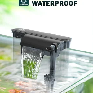 Hang On Back Aquarium Filter, M, 5-8 Gal, Adjustable, for Filtration