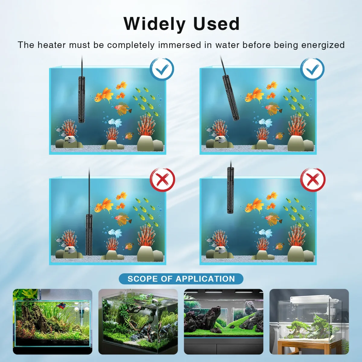 Aquarium Heater (300W for 40-75 Gallon) with Over-Temperature & Dry Burning Protection - Bild 7