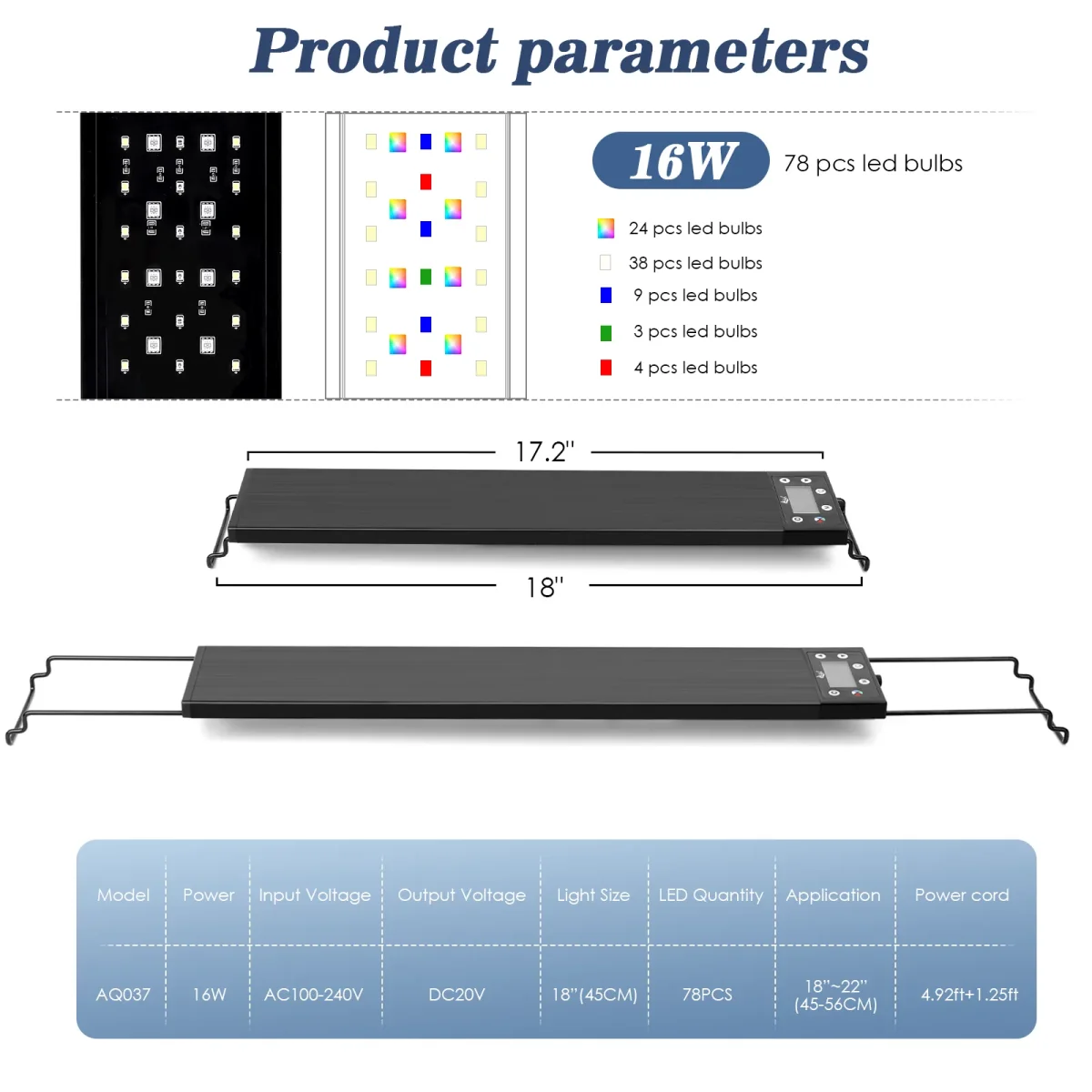 Multi-Function Aquarium LED Light (12W) with 24/7, Adjustable Brightness & Timer - Bild 8
