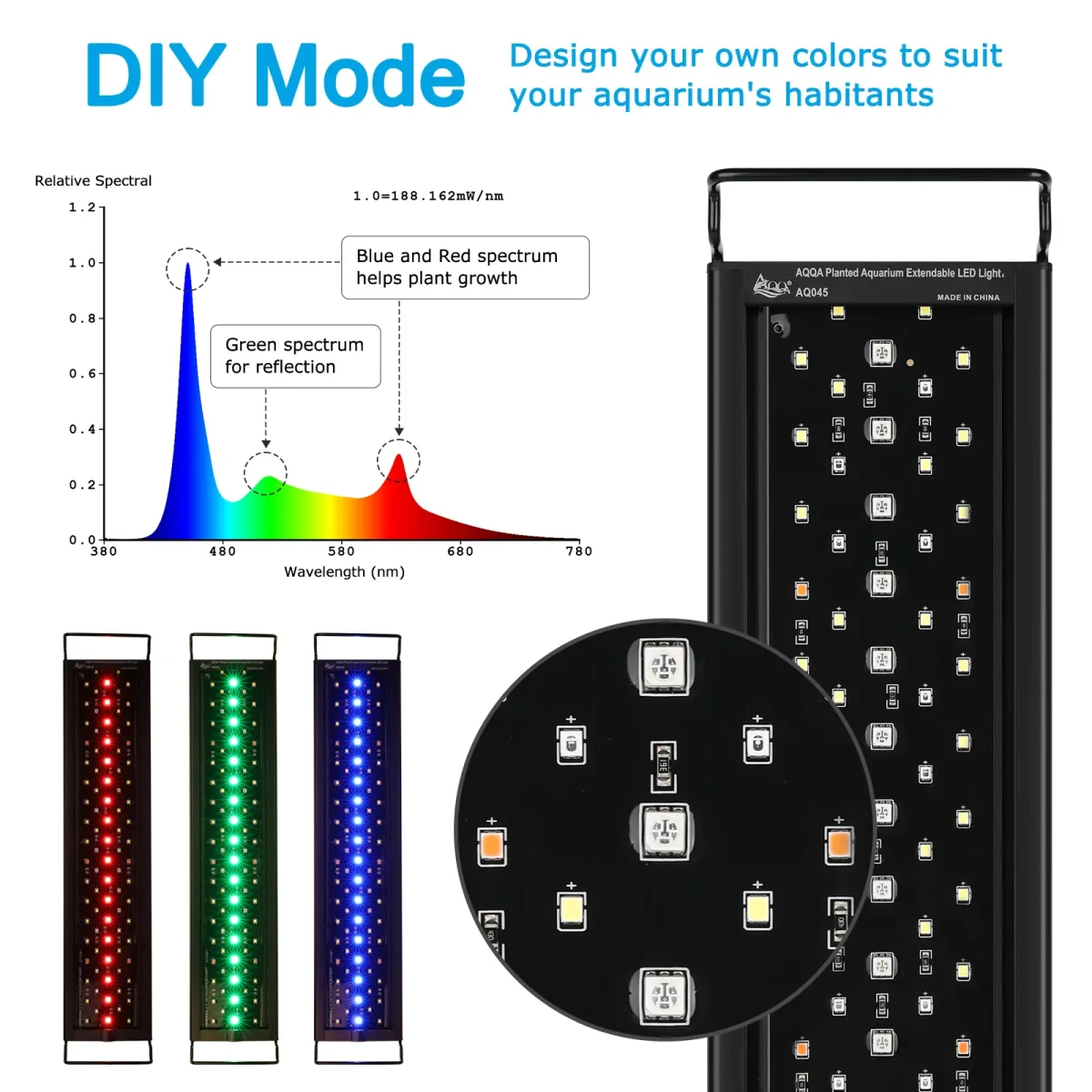 LED Aquarium Light, 14W, for 12-18 Inch Tanks with 24/7 Mode, DIY & Timer - Bild 9