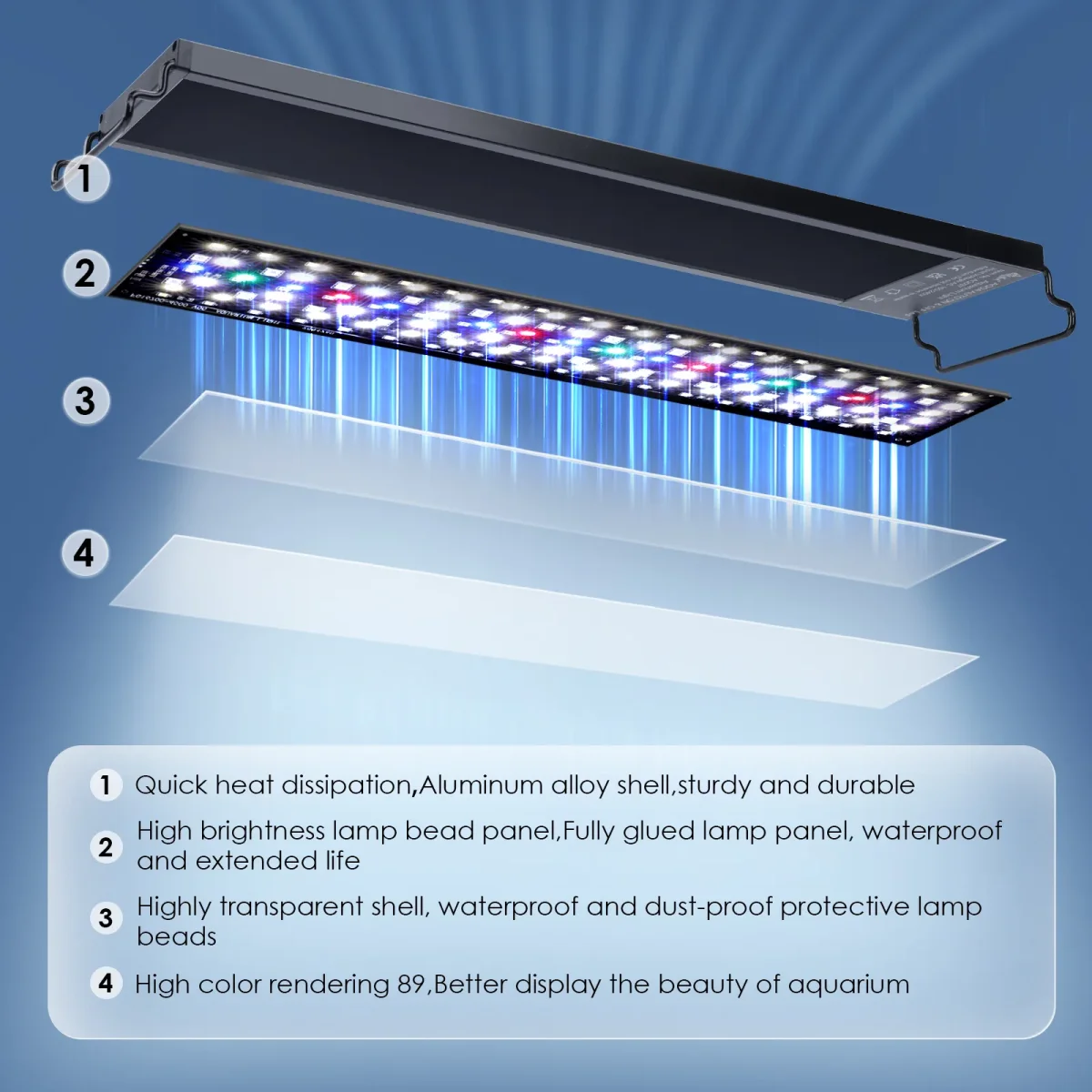 Multi-Function Aquarium LED Light (12W) with 24/7, Adjustable Brightness & Timer - Bild 7