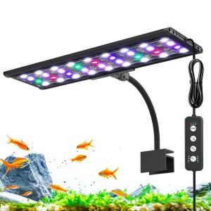 24/7 Mode Extendable Bracket Fish Tank Light, Full Spectrum, For 12-18 Inch Fish Tank