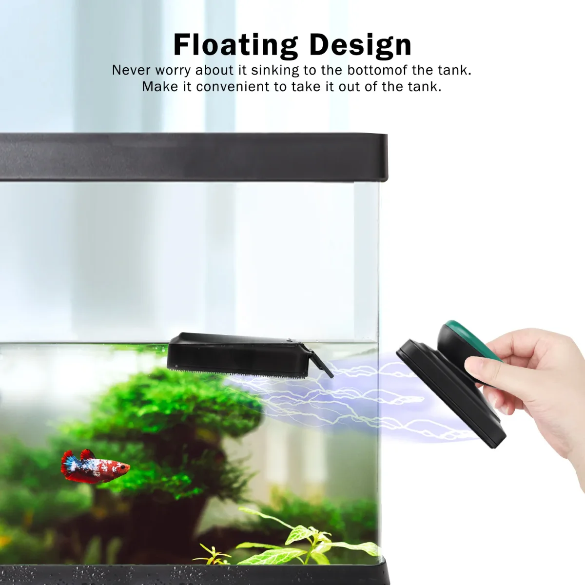 AQQA Aquarium Strong Magnetic Cleaner Brush, Algae Magnet Cleaning Tool, Floating Cleaner Scrubber Brush - Bild 3
