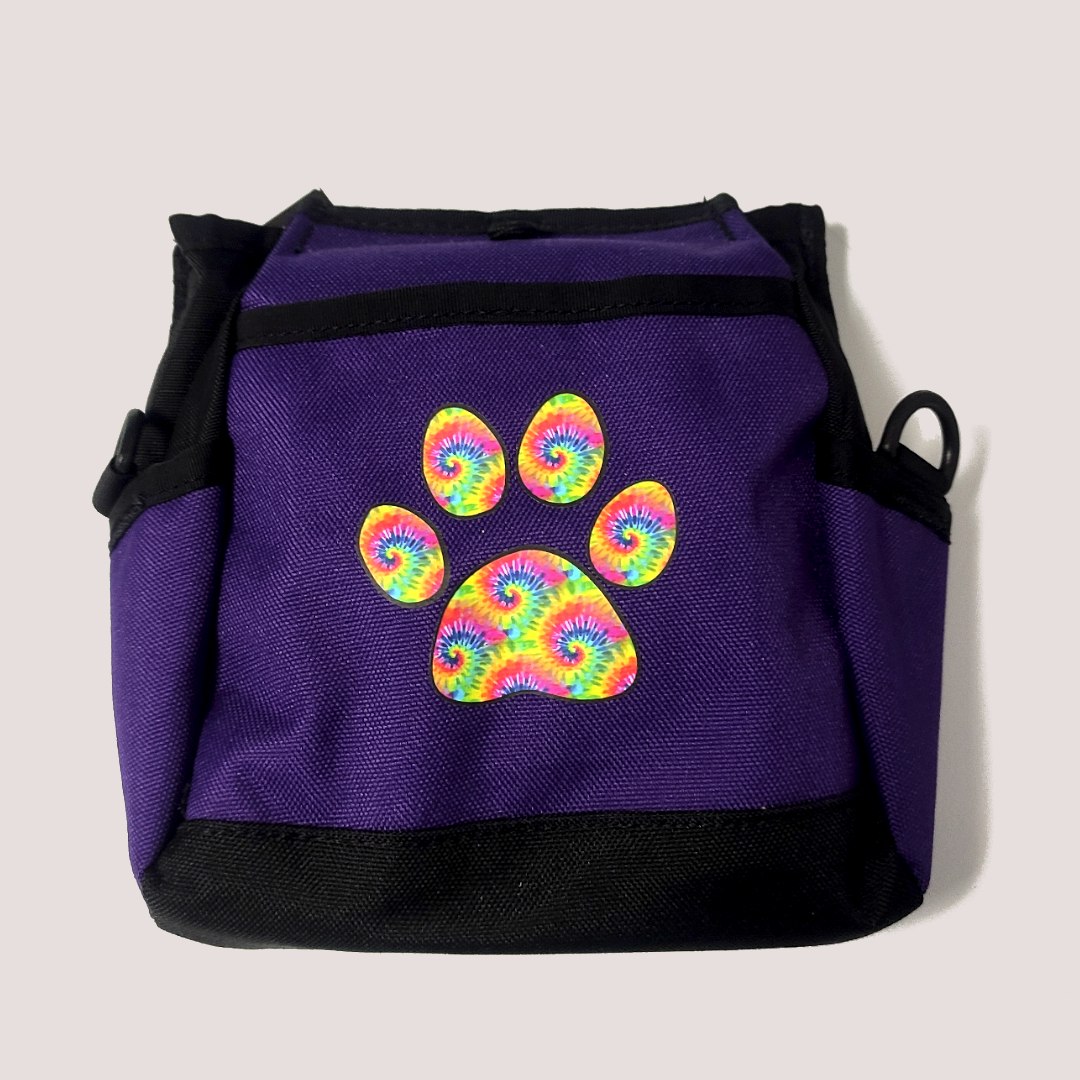 Doggone Good Purple With Paw Motif Treat Pouch With Belt