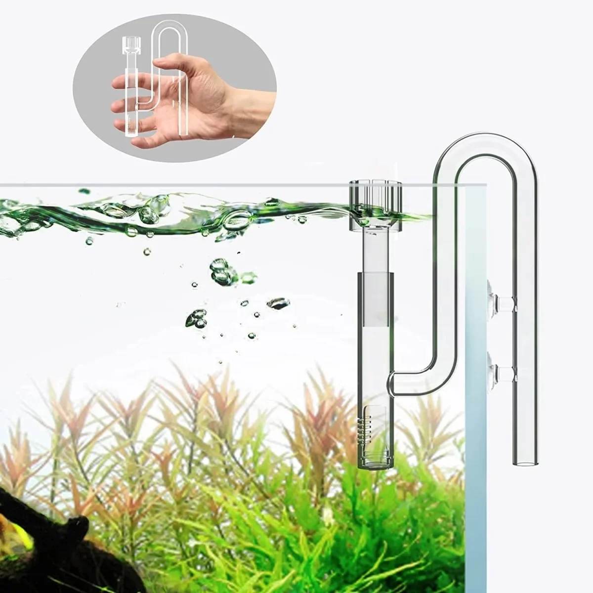 FZONE Aquatic Mini Glass Lily Pipe outlet with inlet skimmer 12/16 or 09/10 hoses