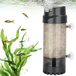 Aquarium Fluidized Moving Bed Filter with Ultra-Silent Dissolved Oxygen Feature for Fresh/Salt Water