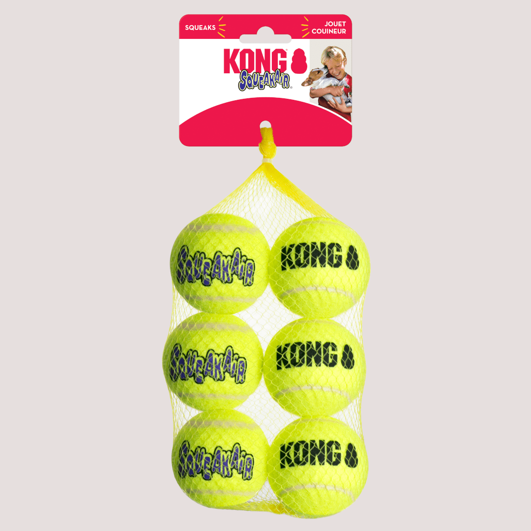 KONG SqueakAir Tennis Ball Dog Toy – Medium 6pk