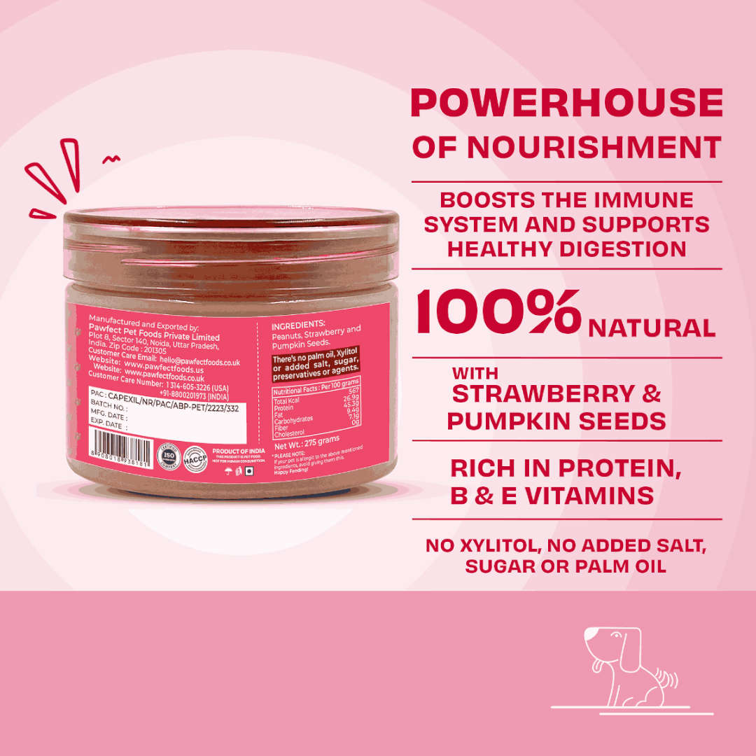 Pawfect Peanut Butter With Strawberry & Pumpkin For Dogs 275g - Bild 4