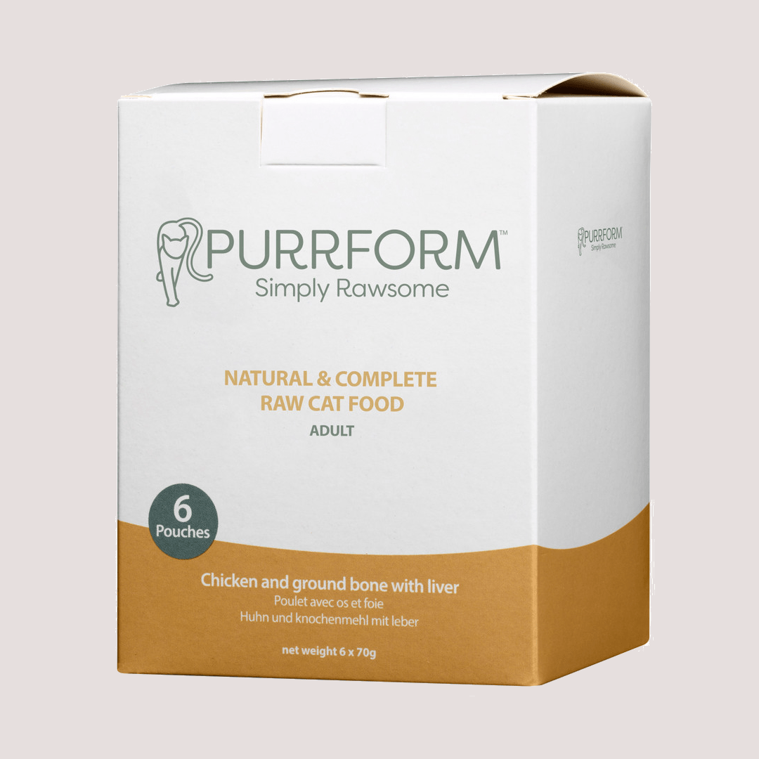 Purrform Chicken & Ground Bone With Liver Raw Cat Food 6 x 70g