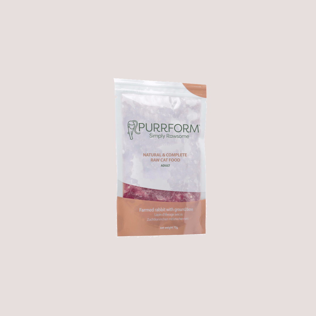 Purrform Rabbit & Ground Bone Raw Cat Food 6 x 70g - Bild 4