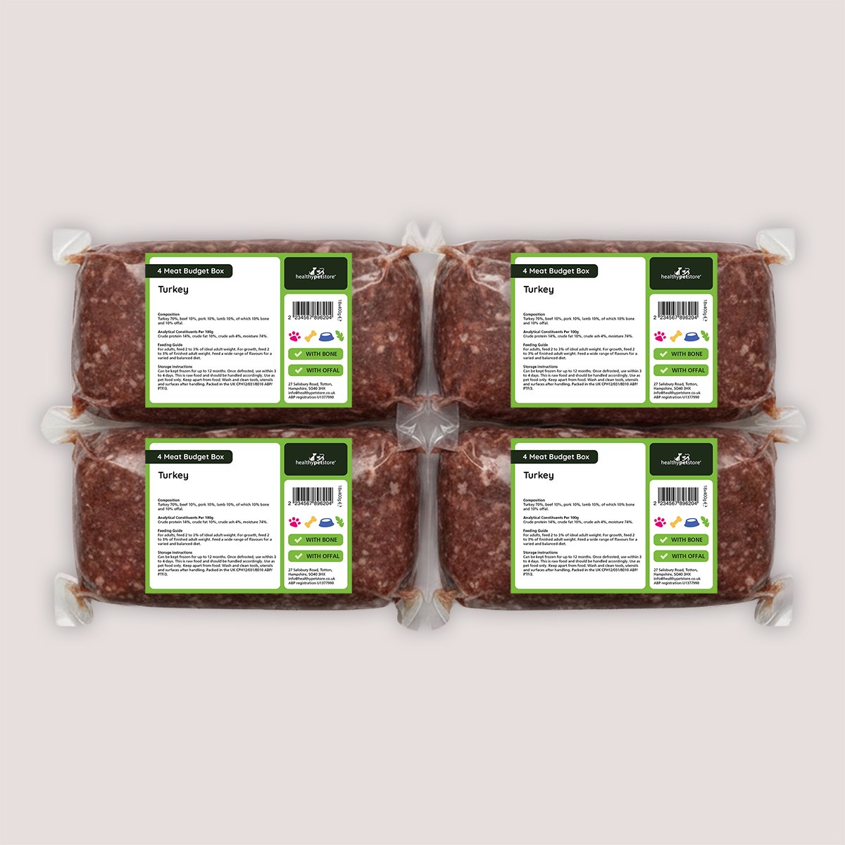 Raw Budget Box Minced Turkey 18x400g