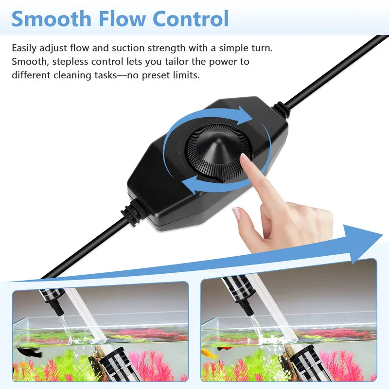 7-in-1 Upgraded DC 18W Electric Aquarium Vacuum Gravel Cleaner for Dirt Removal - Bild 5