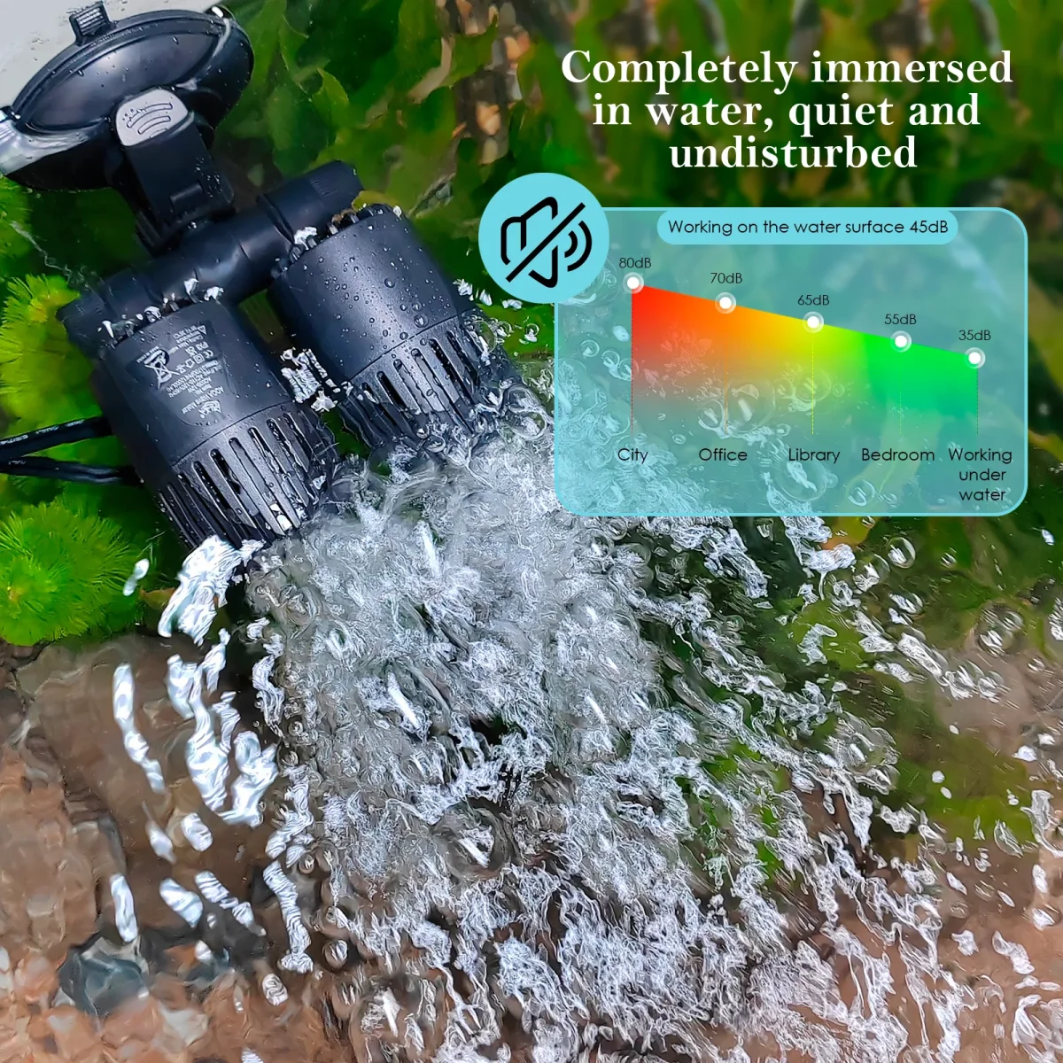 Aquarium Wave Maker (double head), 3W/5W/10W/15W, Ultra Quiet & 360° Adjustable - Bild 8