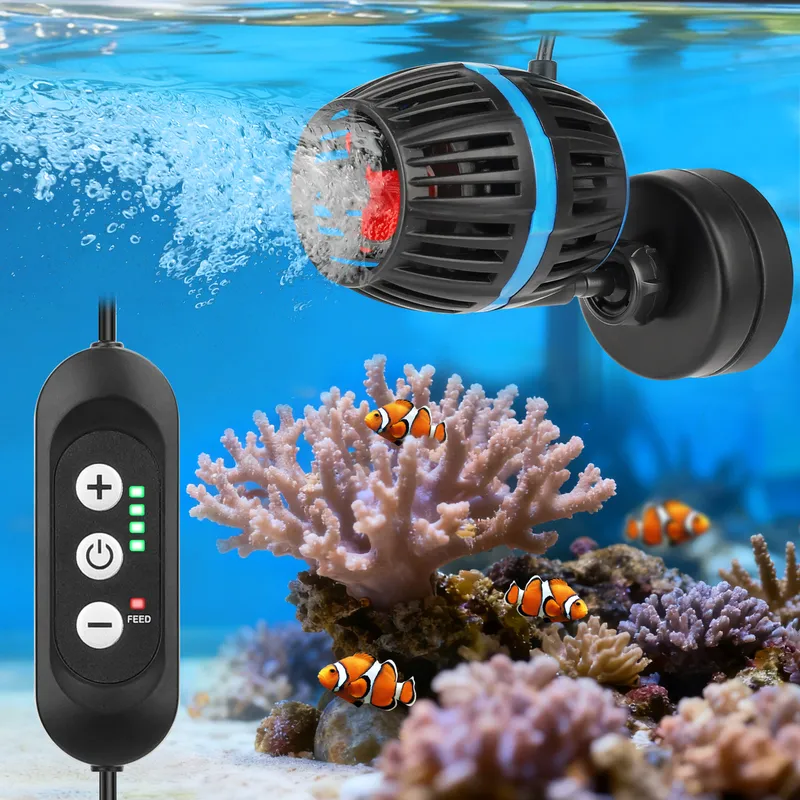 AQQA Magnetic Wave Maker With 4-Speed Adjustable Flow & Feeding Mode, For Freshwater Saltwater Tanks (8W 950GPH) - Bild 3
