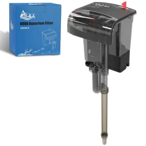 AQQA Hang On Back Aquarium Filter For 5-20 Gallon Fish Tank(5W 80GPH)
