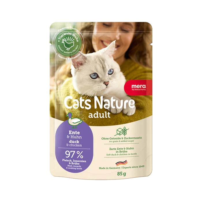 12x85 g Våtfoder mera Cats Nature adult Duck - Bild 2