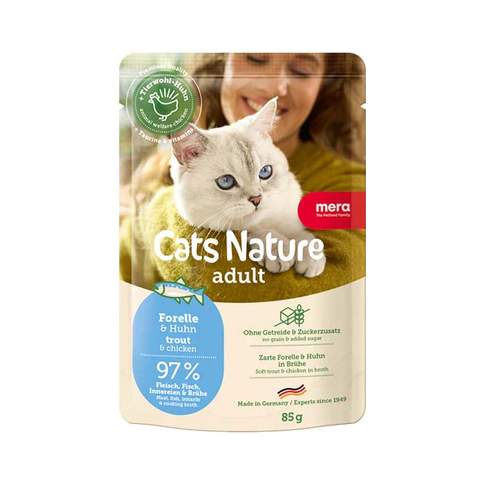 12x85 g Våtfoder mera Cats Nature adult Trout - Bild 2