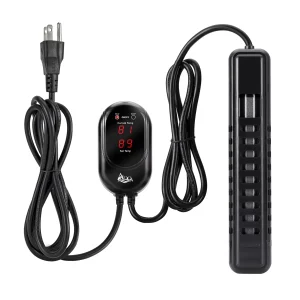 Submersible Aquarium Heater (100W/200W/300W) with External Controller, LED Display & 2 Suction Cups