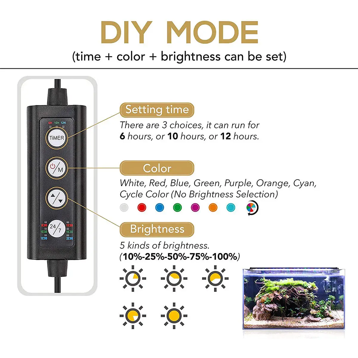 Hygger LED Full Spectrum Light 12" to 54" - Bild 6