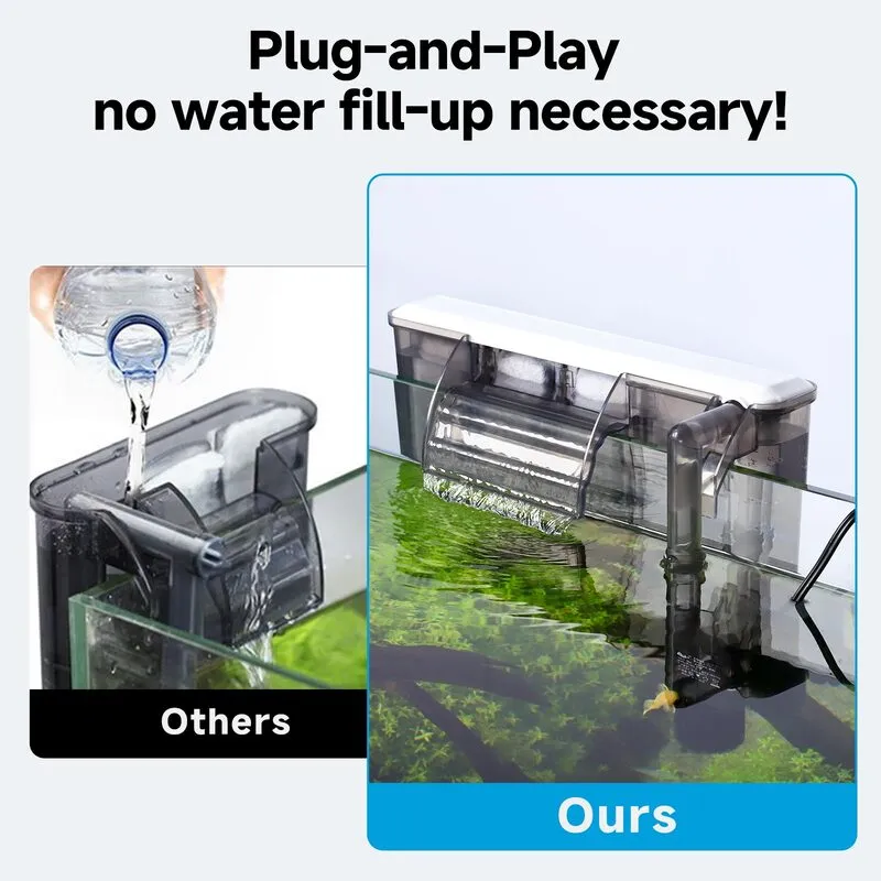 Auto Start Hang on Back Aquarium Filter, 6W/ 8W Adjustable Flow, For 20-30 Gallon Fish Tank - Bild 7