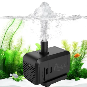 AQQA Submersible Aquarium Water Pump, Fountain Pump For Freshwater Saltwater Fish Tanks