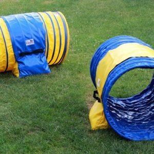 1 eller 2pack 1m agility tunnelset   60cm  med 2st odelbara sandsäckar
